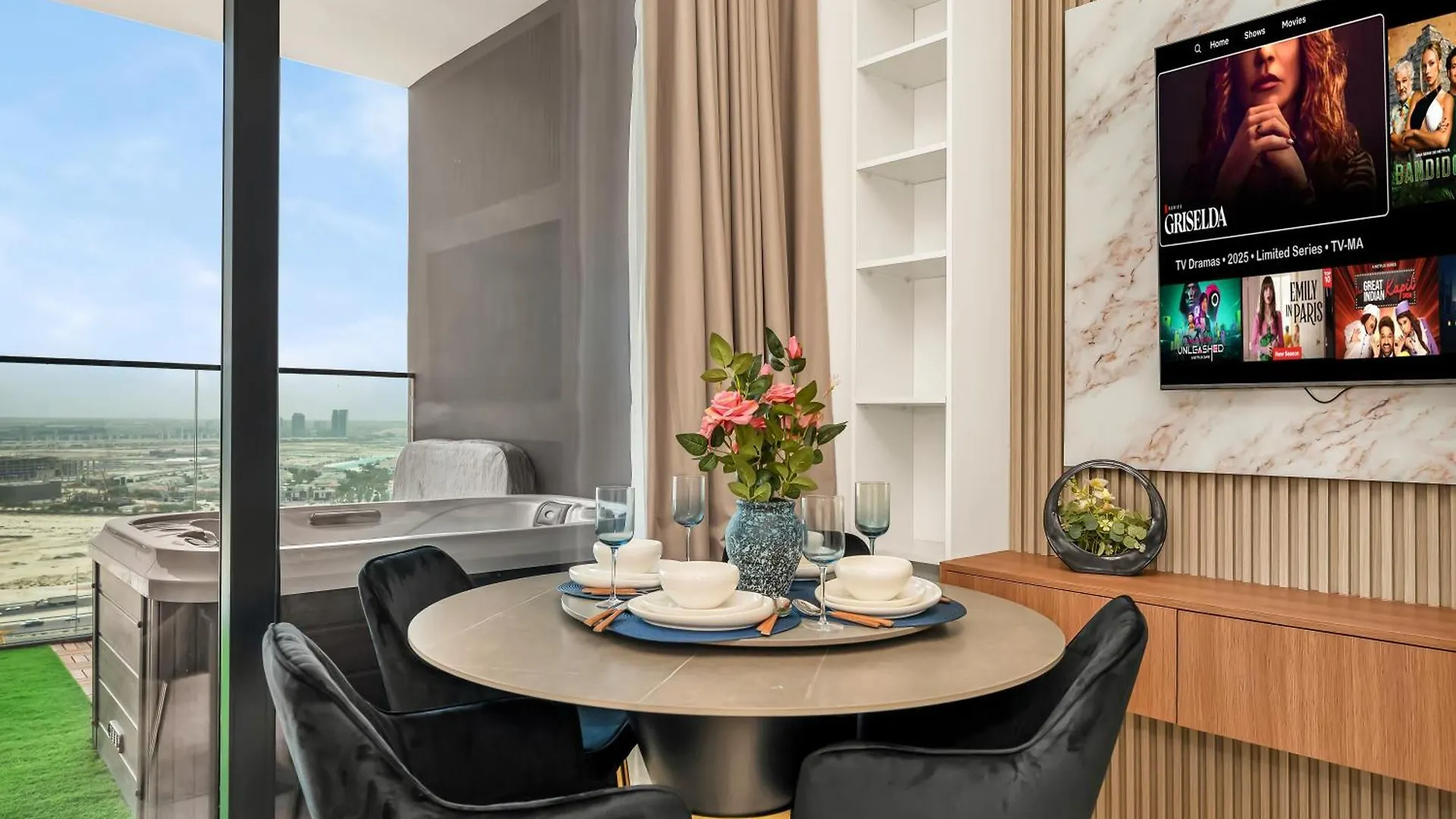 Modern Studio Private Jacuzzi Canal View Dubai Apartment